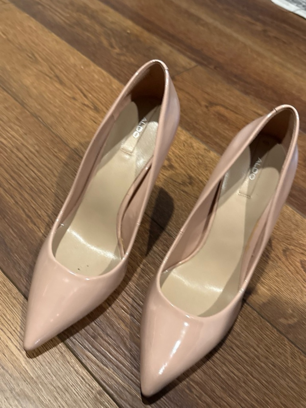 Aldo Nude Patent Pointed-Toe Pumps